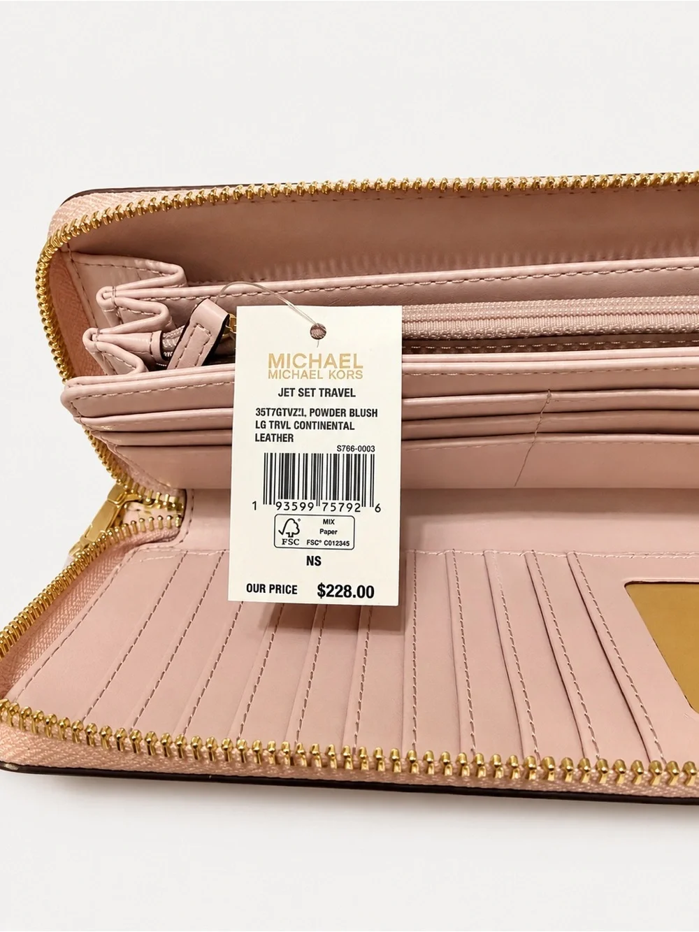 Michael Kors Jet Set Travel Continental Wallet – Powder Blush